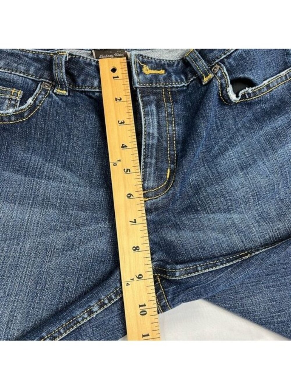 Ann Taylor Modern Fit Lindsay Waist Crop Size 8 Distressed Dark Wash - Picture 6 of 9
